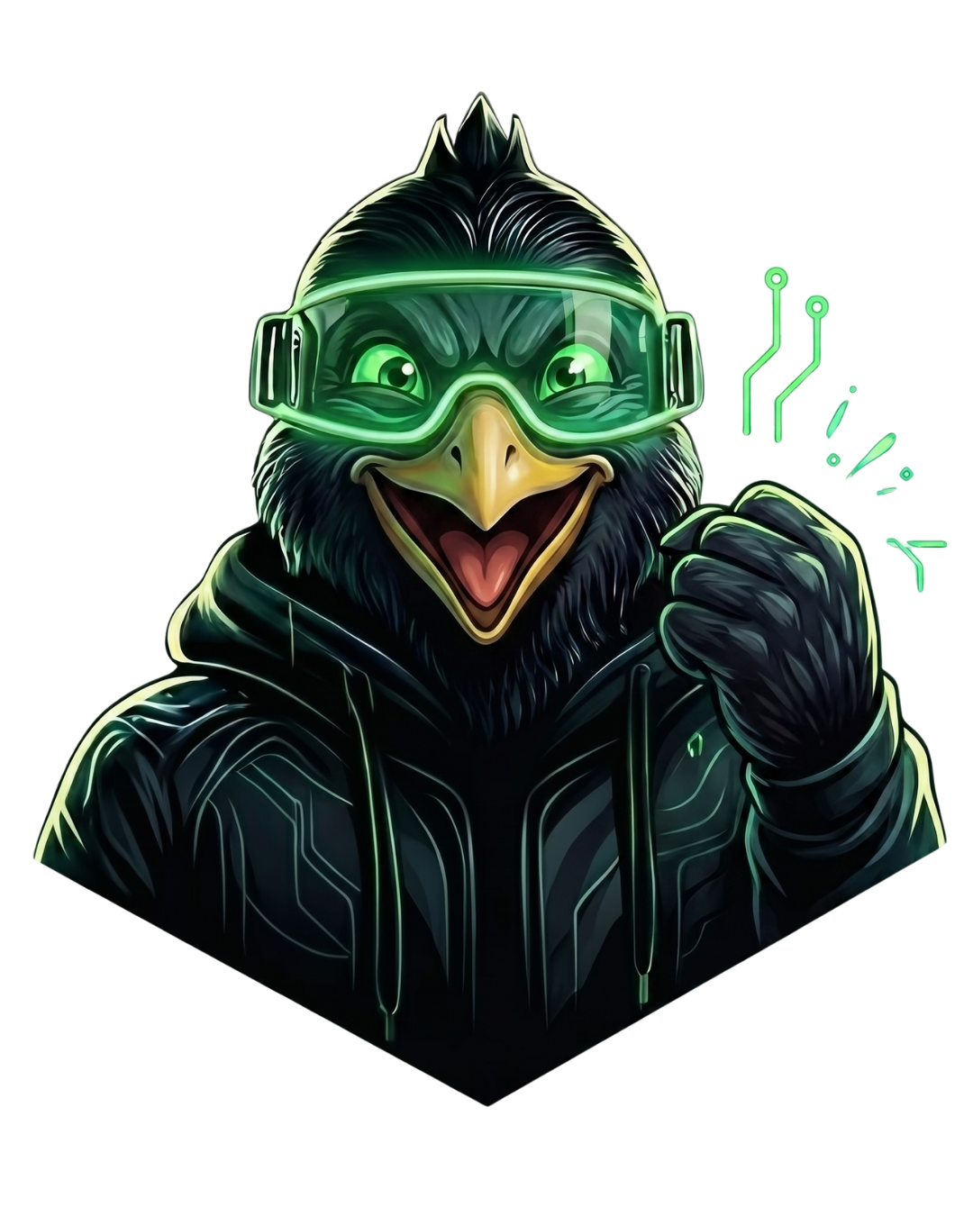 Cyber Penguin celebrating